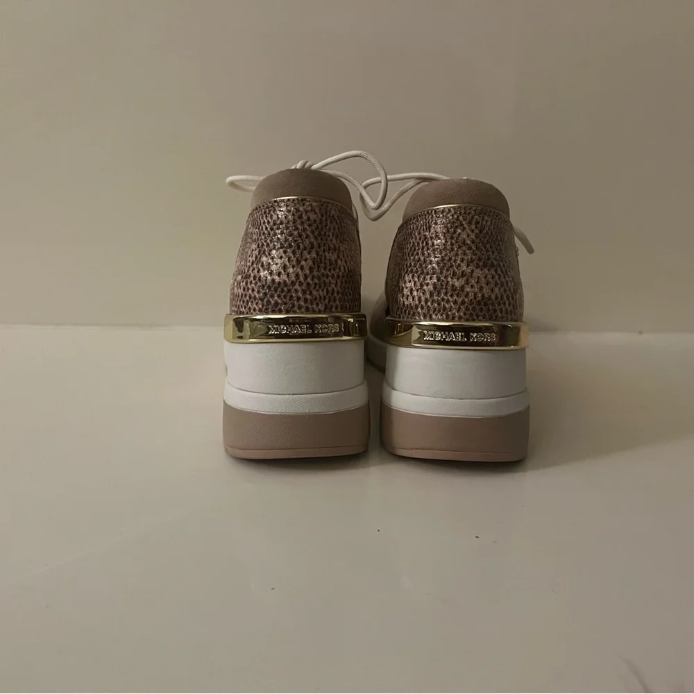 Michael Kors Gold and Tan Sneakers Size 8 - Picture 4 of 6